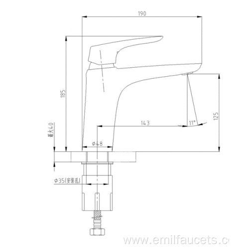 Single hole brass bathroom taps faucet mixer tap